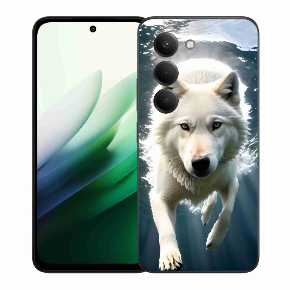 Gelový kryt mmCase na Xiaomi Redmi 15 5G (169mm) - bílý vlk