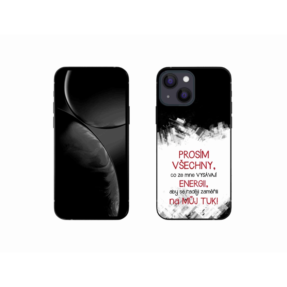 Gelový kryt mmCase na iPhone 13 mini 5.4 - vtipný text 1 červený