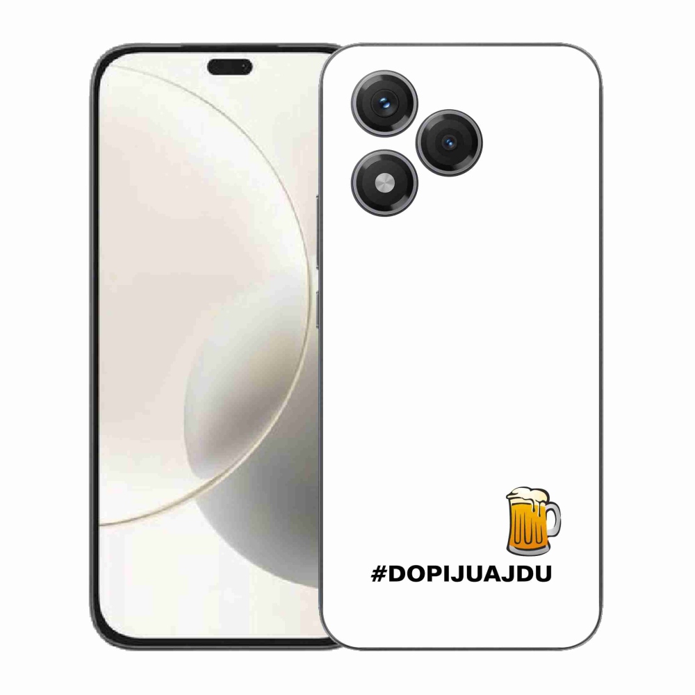 Gelový kryt mmCase na Honor 400 Lite - pivní motiv 1 bílé pozadí