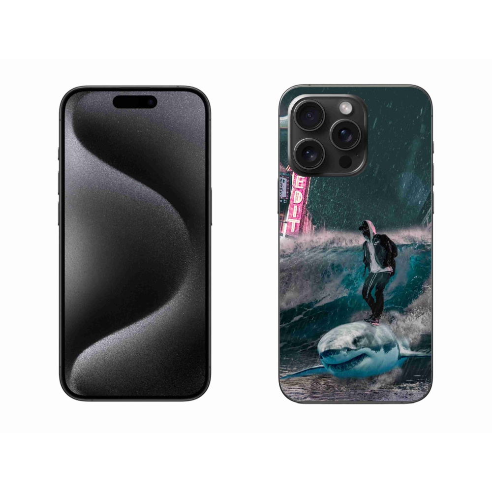 Gelový kryt mmCase na iPhone 15 Pro Max - žralok