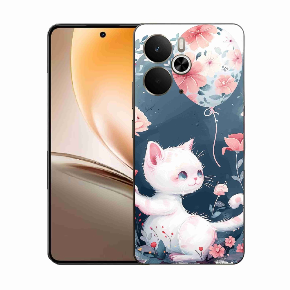 Gelový kryt mmCase na Realme 14 5G - kotě s balónkem