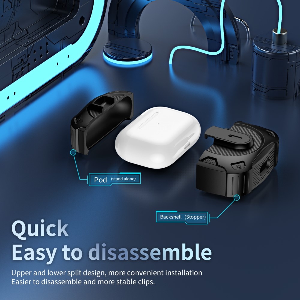 Hook odolný obal na Apple AirPods 4 - černý