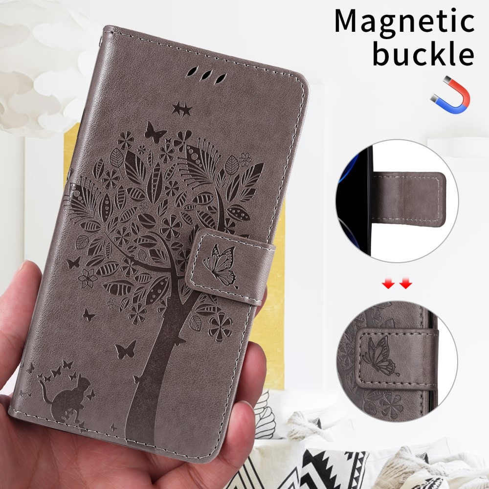 Trees knížkové pouzdro na Xiaomi Redmi A5 (171.7x77.8x8.3mm) - šedé