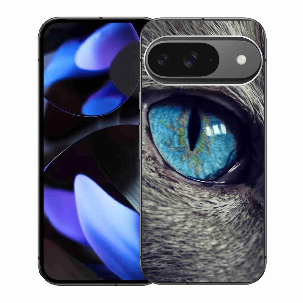 Gelový kryt mmCase na Google Pixel 9/9 Pro - modré kočičí oko