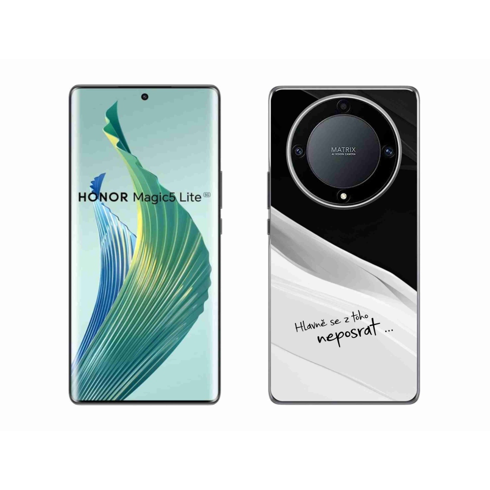 Gelový kryt mmCase na Honor Magic 5 Lite 5G - vtipný text 13 bíločerné pozadí