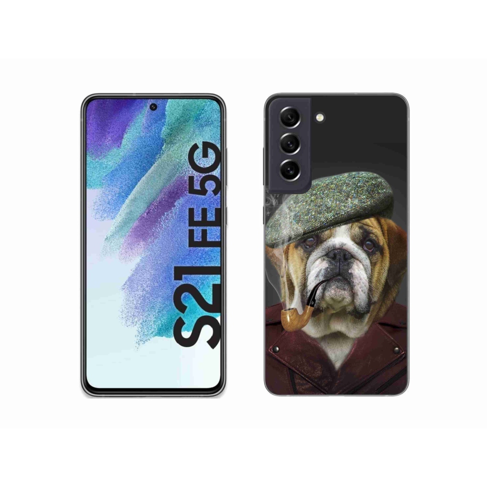 Gelový kryt mmCase na Samsung Galaxy S21 FE 5G - pes s fajfkou