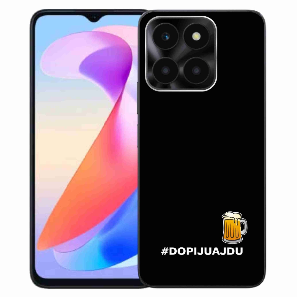 Gelový kryt mmCase na Honor X6a - pivní motiv 1 černé pozadí