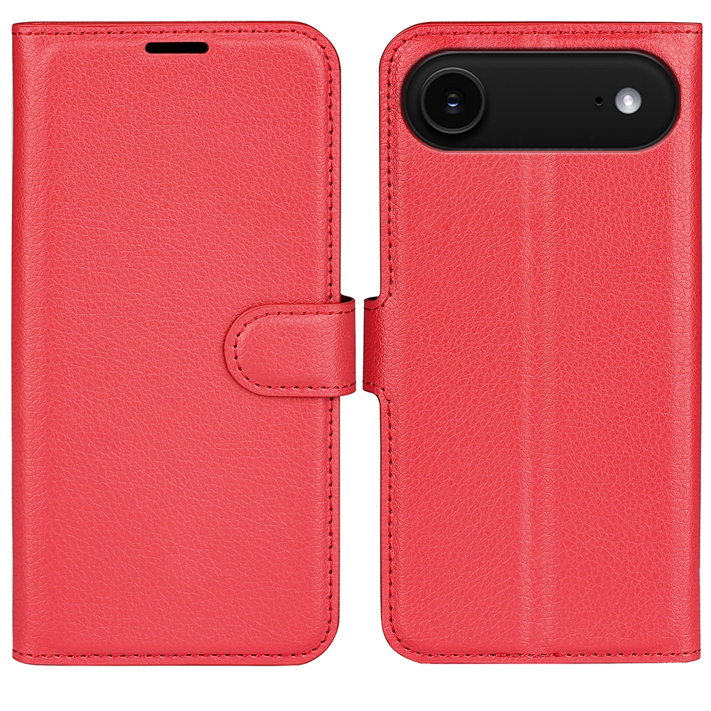 Litchi knížkové pouzdro na iPhone 17 Air - červené
