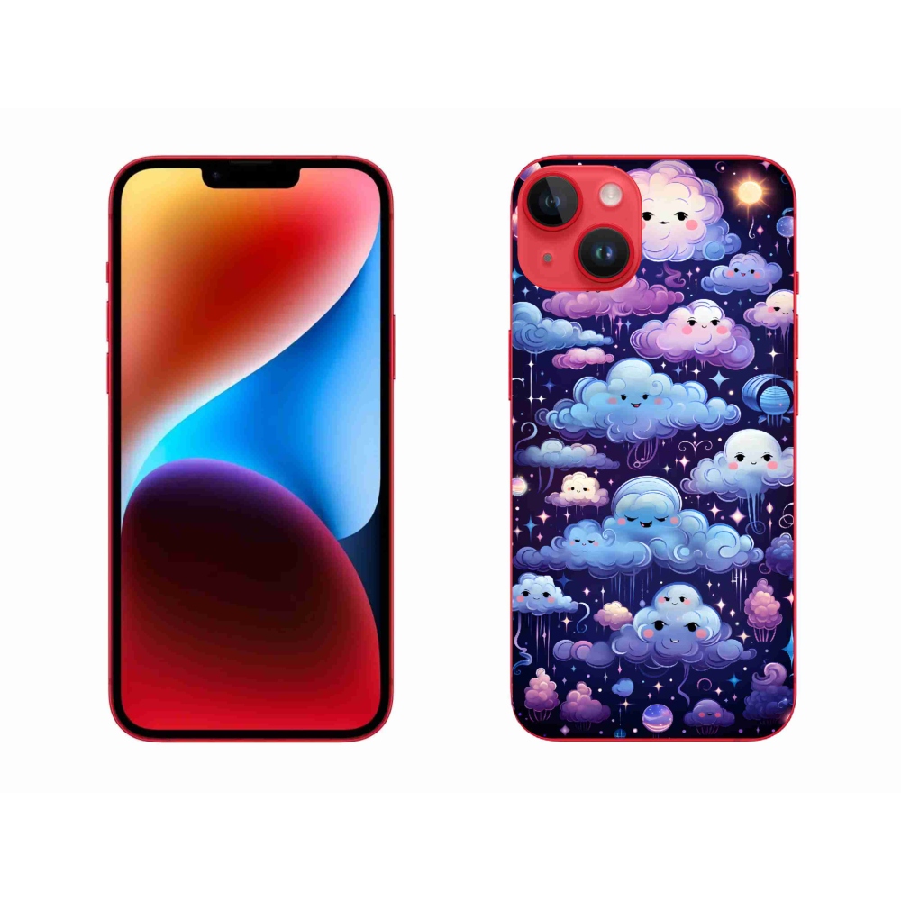 Gelový kryt mmCase na iPhone 14 Plus - mráčky