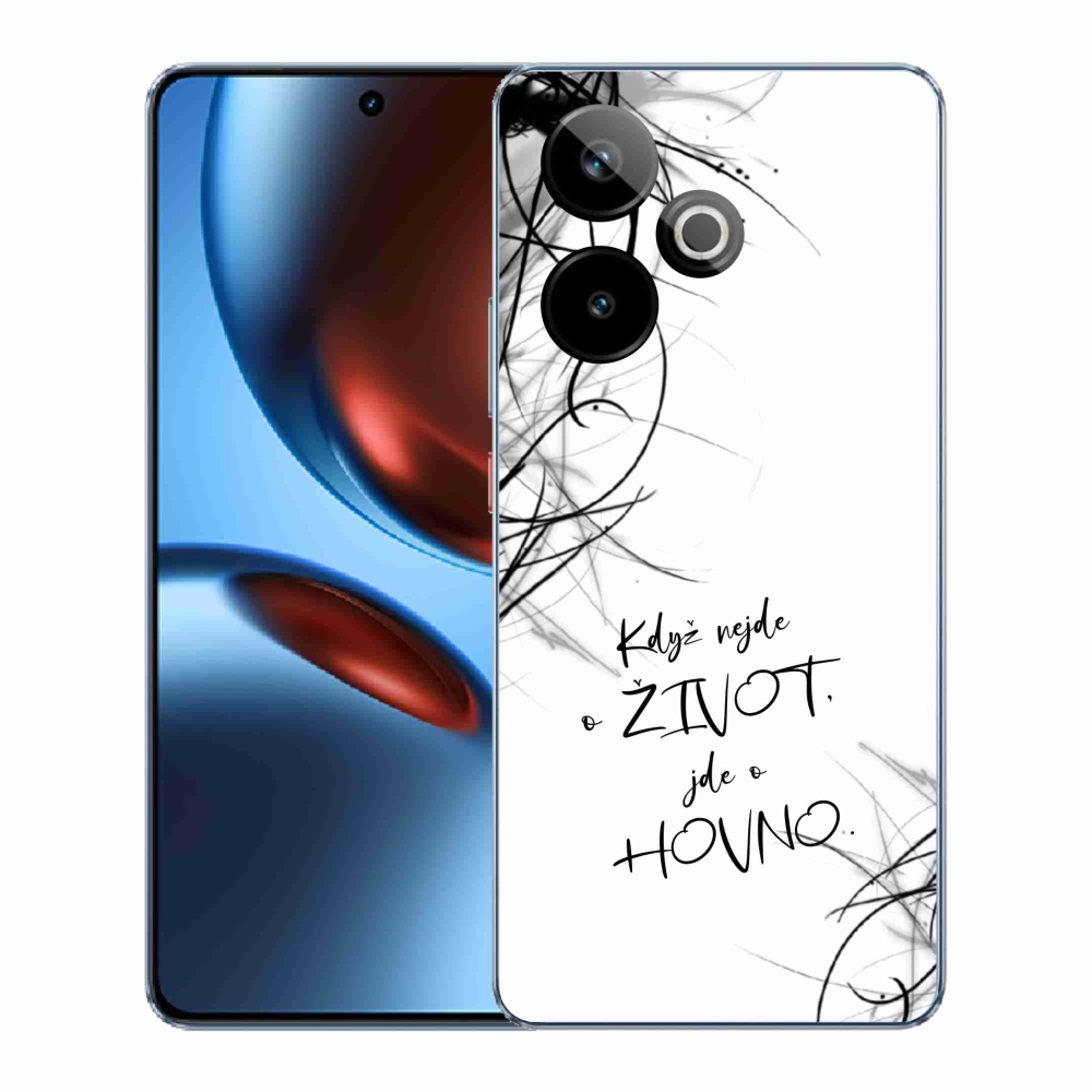 Gelový kryt mmCase na Realme GT 7 5G/GT 7T 5G - vtipný text 16 bílé pozadí