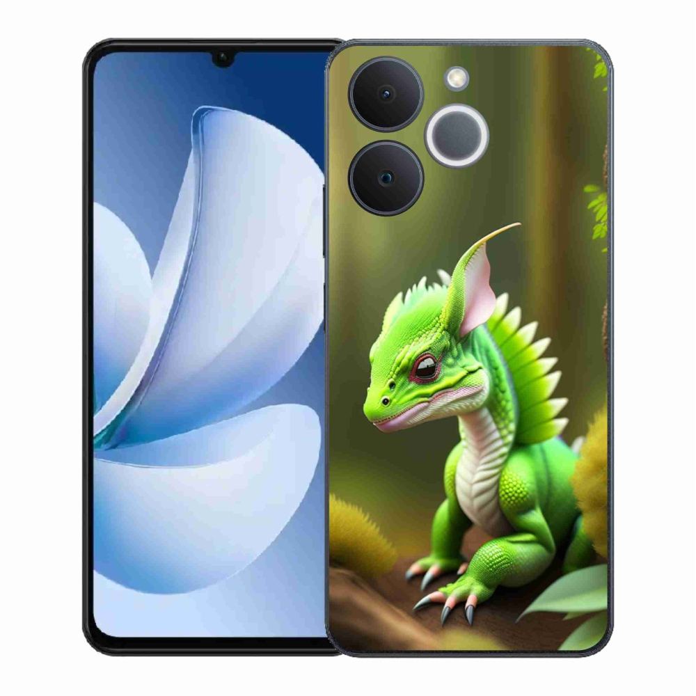 Gelový kryt mmCase na Realme Note 70T - zelený dráček