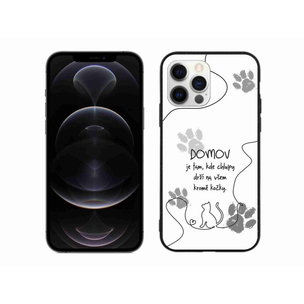 Gelový kryt mmCase na iPhone 12 Pro Max - kočičí motiv bílé pozadí