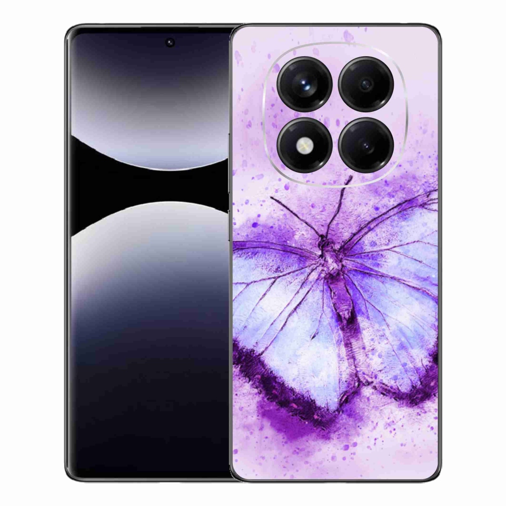 Gelový kryt mmCase na Xiaomi Redmi Note 14 Pro - fialový motýl