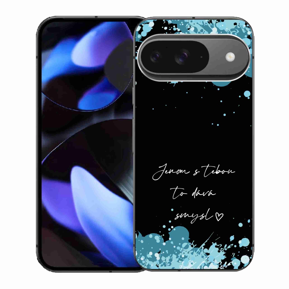Gelový kryt mmCase na Google Pixel 9/9 Pro - zamilovaný text černé pozadí