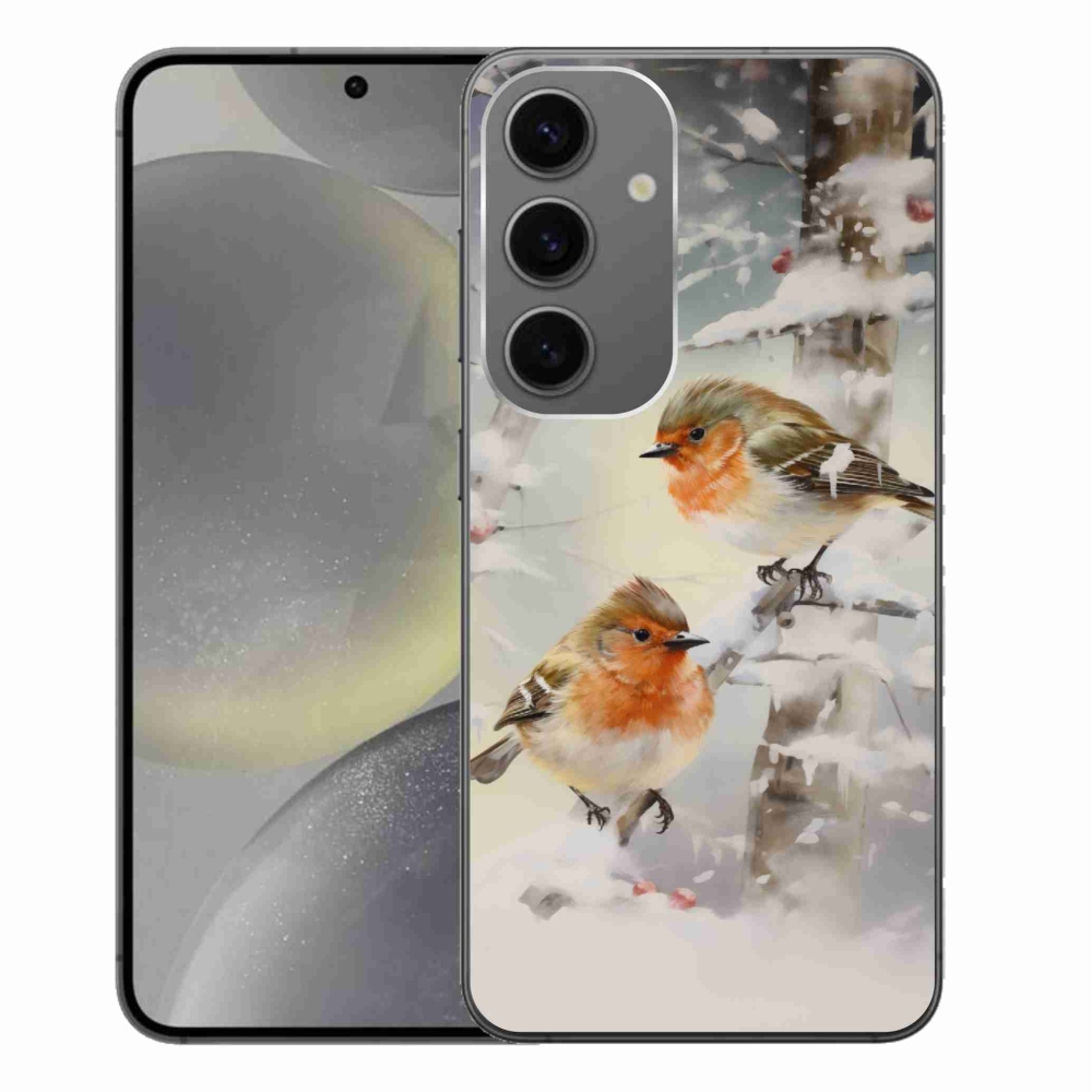 Gelový kryt mmCase na Samsung Galaxy S24+ - ptáčci v zimě