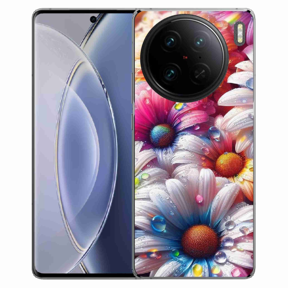 Gelový kryt mmCase na Vivo X90 Pro - barevné kopretiny