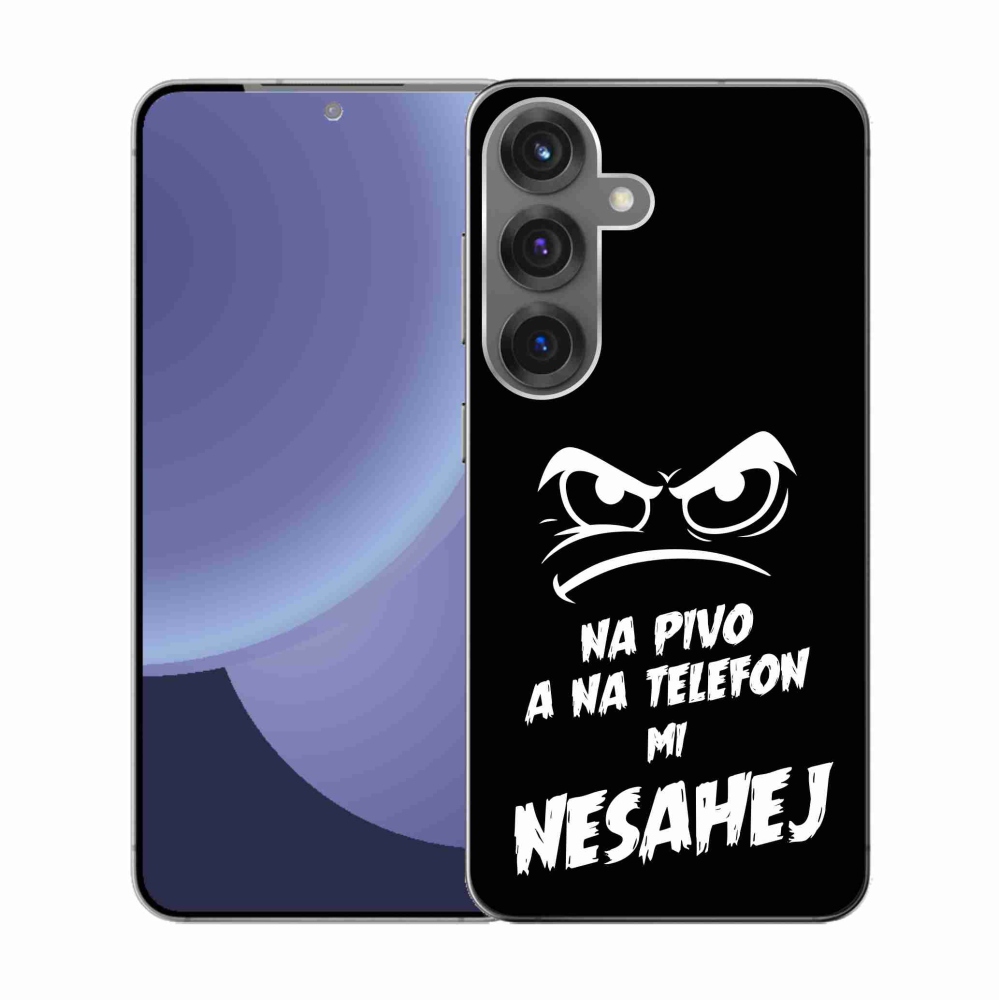 Gelový kryt mmCase na Samsung Galaxy S25 - pivní motiv 2 černé pozadí