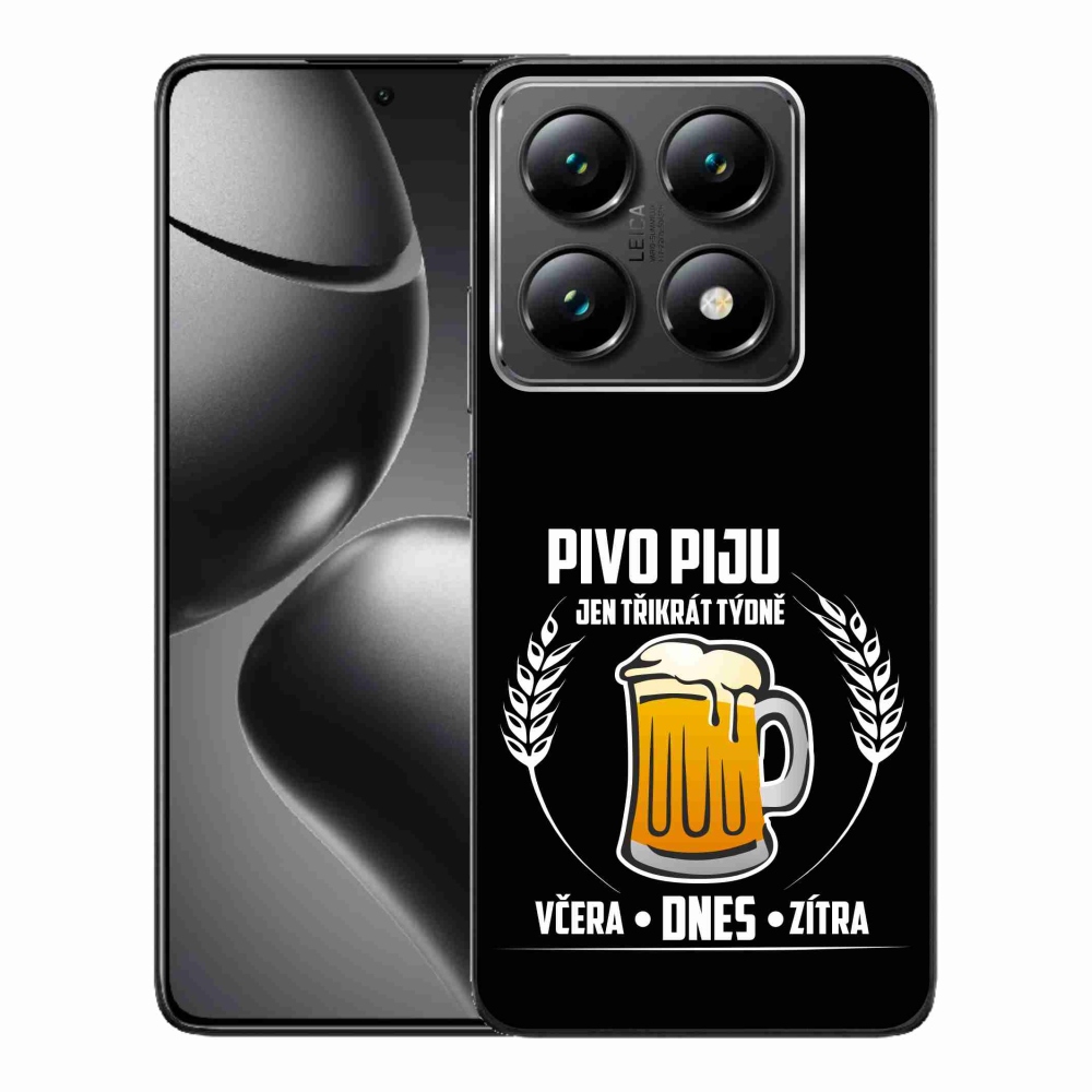 Gelový kryt mmCase na Xiaomi 14T Pro - pivní motiv černé pozadí