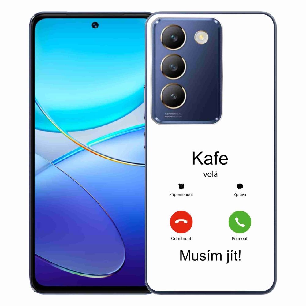 Gelový kryt mmCase na Vivo V40 SE 4G/5G - kafe volá bílé pozadí