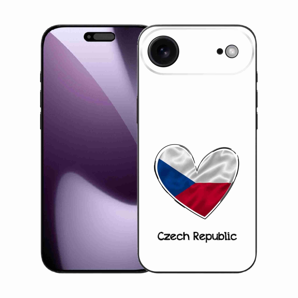 Gelový kryt mmCase na iPhone 17 Air - vlajka srdce bílé pozadí