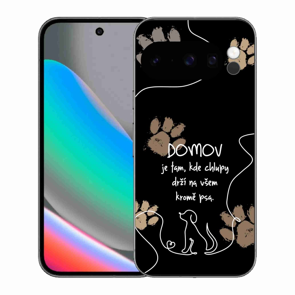 Gelový kryt mmCase na Google Pixel 10 Pro - psí motiv černé pozadí