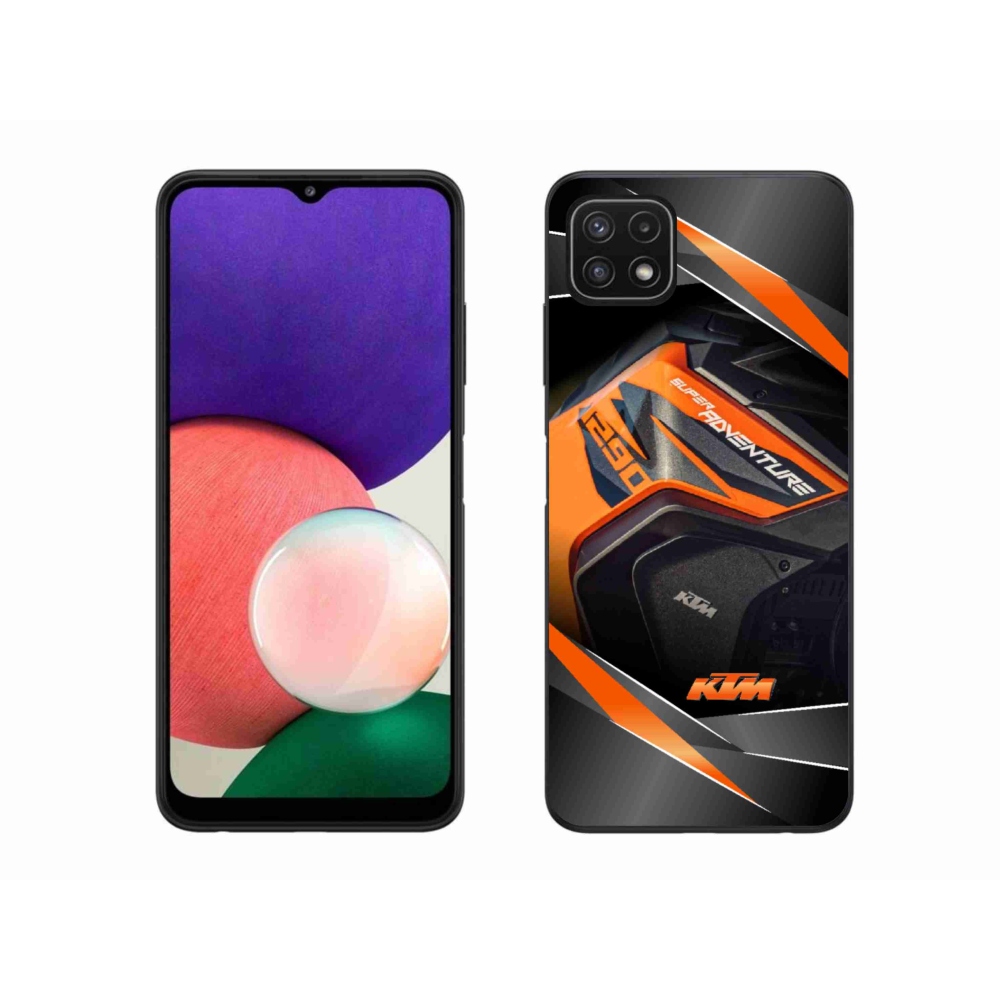 Gelový kryt mmCase na Samsung Galaxy A22 5G - motorka ktm