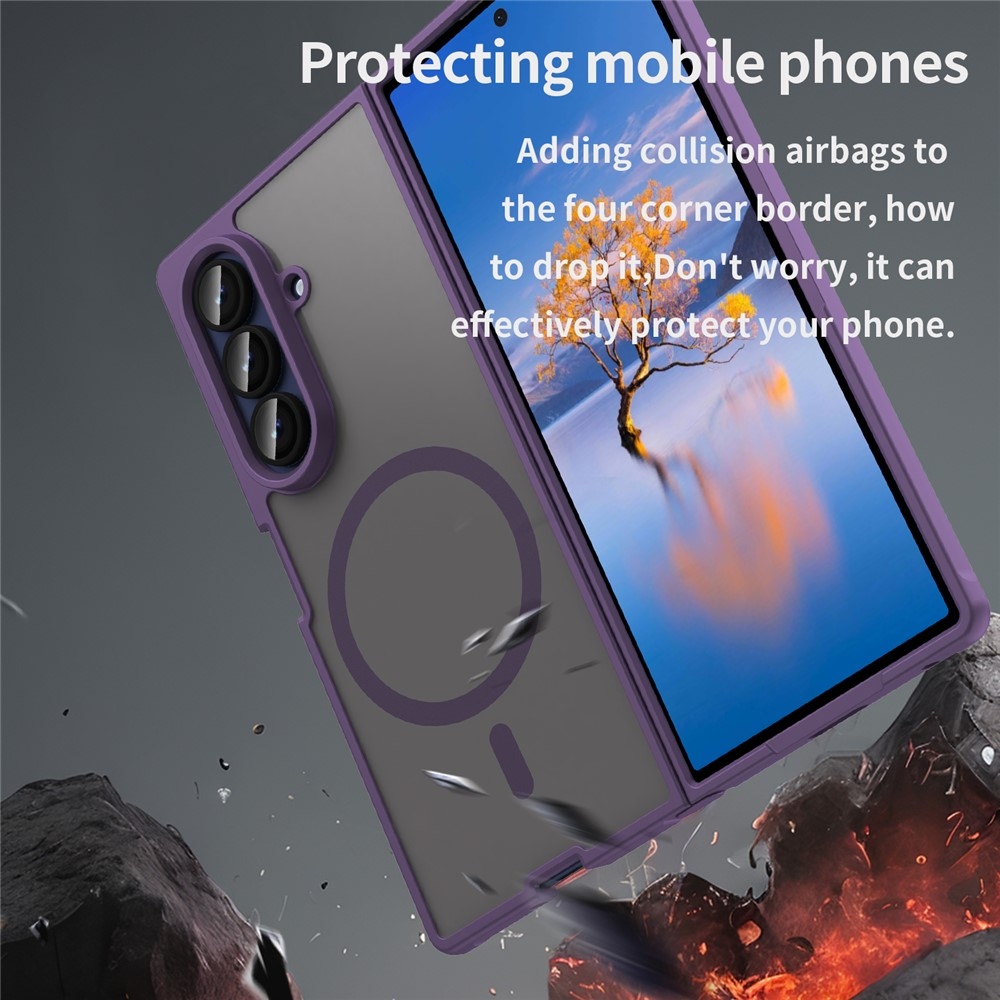Case matný gelový obal s MagSafe na Samsung Galaxy Z Fold7 5G - fialový