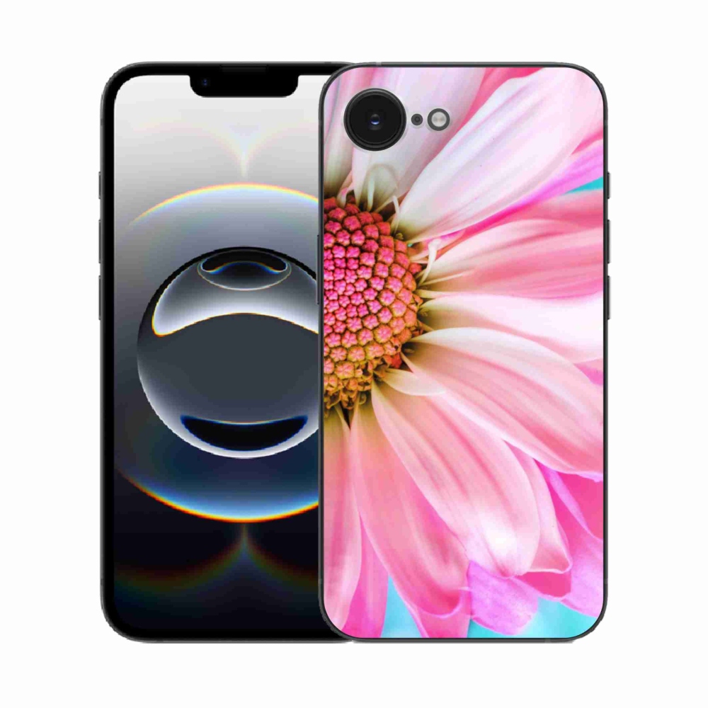 Gelový kryt mmCase na iPhone 16e - růžová květina