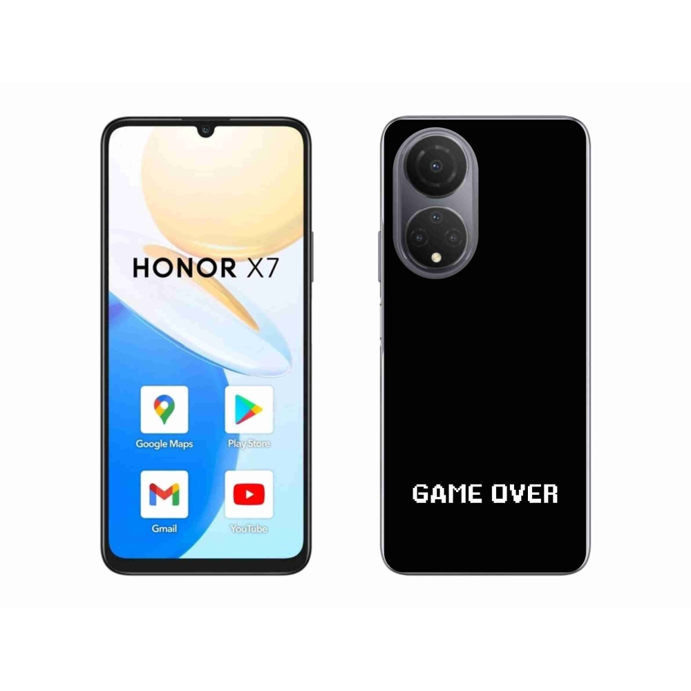 Gelový kryt mmCase na Honor X7 - game over černé pozadí