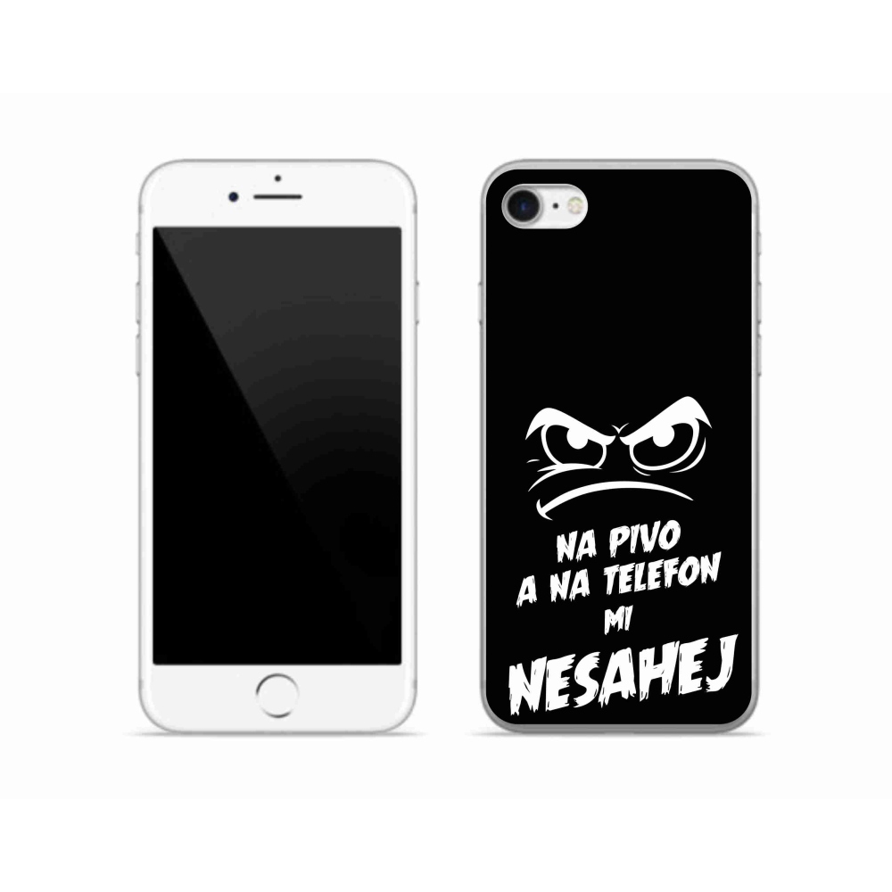 Gelový kryt mmCase na iPhone SE (2022) - pivní motiv 2 černé pozadí