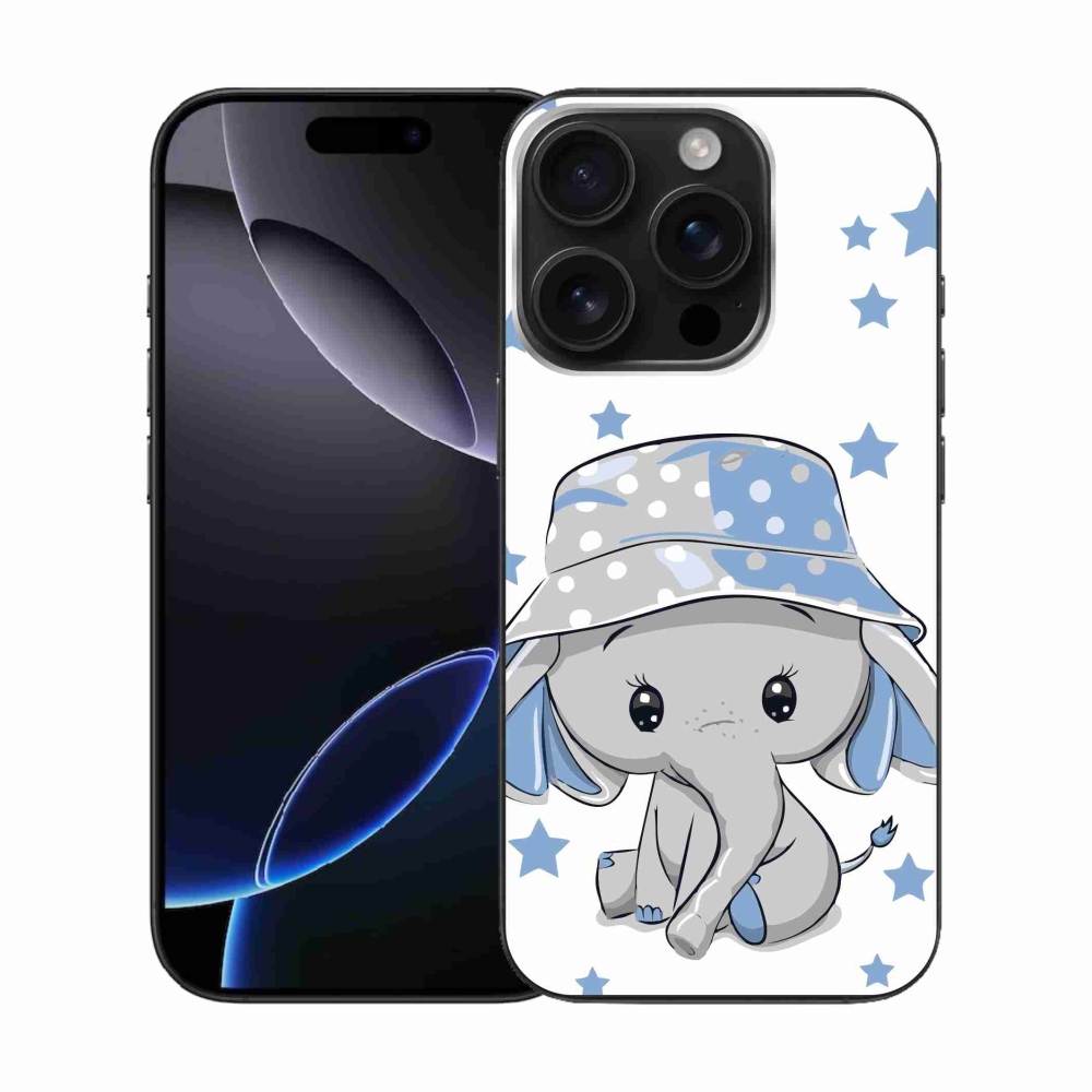 Gelový kryt mmCase na iPhone 16 Pro - modrý slon