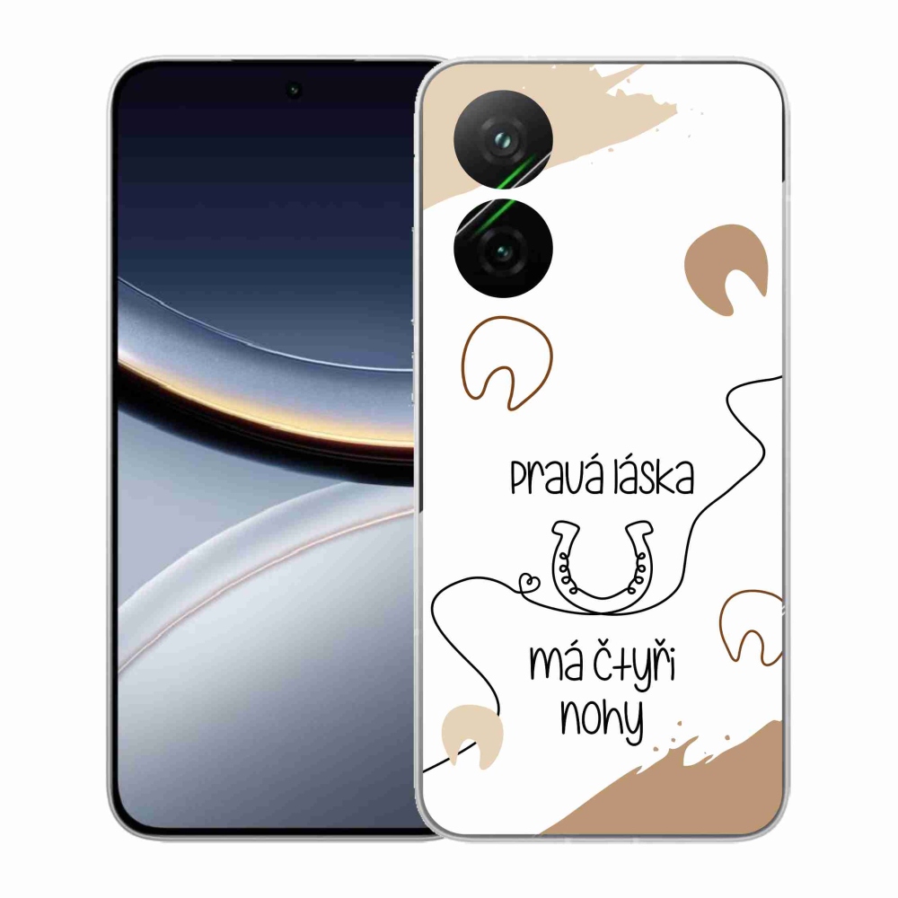 Gelový kryt mmCase na Xiaomi Poco F7 5G - koňský motiv bílé pozadí