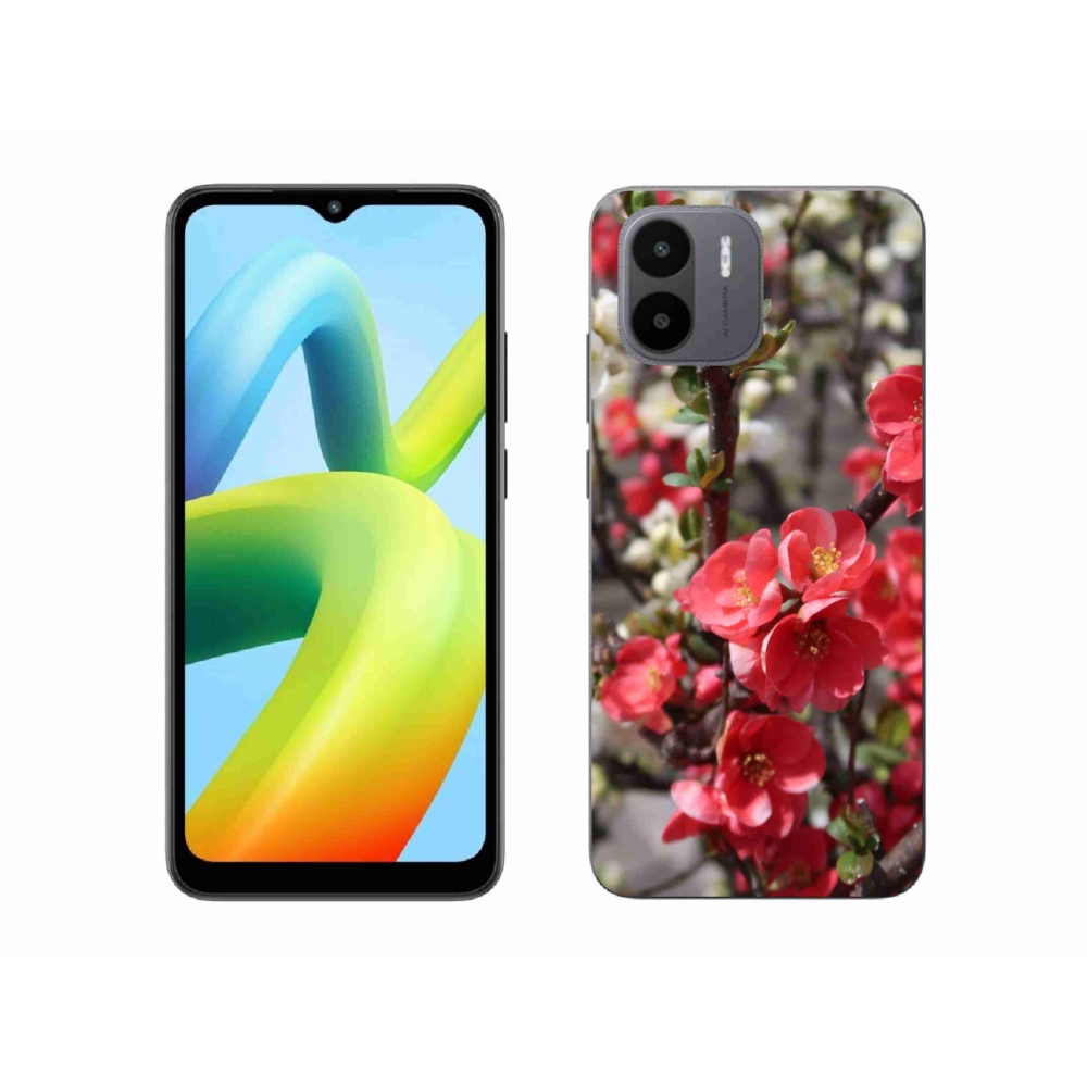 Gelový kryt mmCase na Xiaomi Redmi A1/Redmi A2 - červené květy