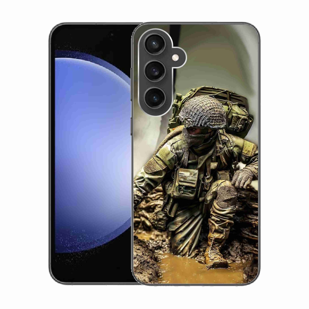 Gelový kryt mmCase na Samsung Galaxy S23 FE - voják