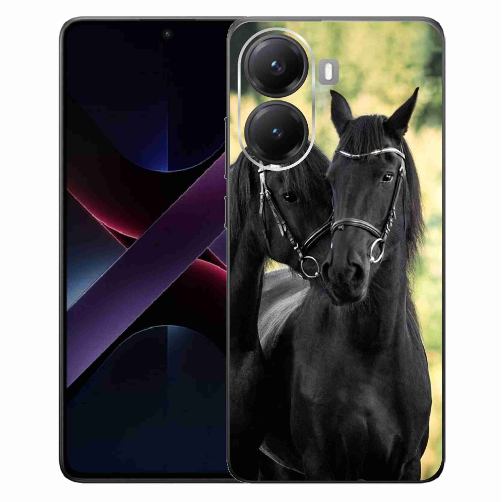 Gelový kryt mmCase na Xiaomi Poco X7 Pro 5G - dva černí koně