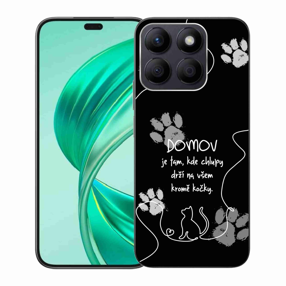 Gelový kryt mmCase na Honor X8b - kočičí motiv černé pozadí
