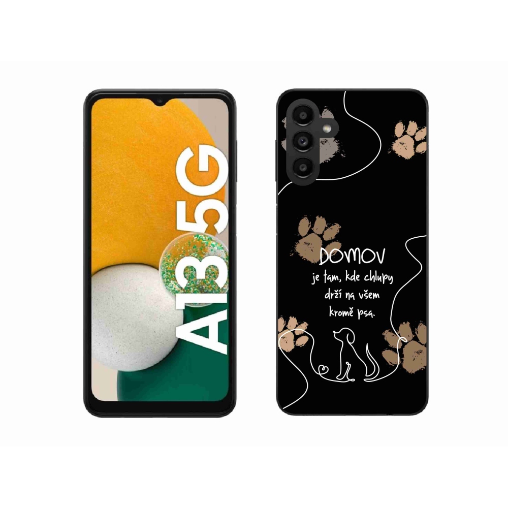 Gelový kryt mmCase na Samsung Galaxy A13 5G - psí motiv černé pozadí