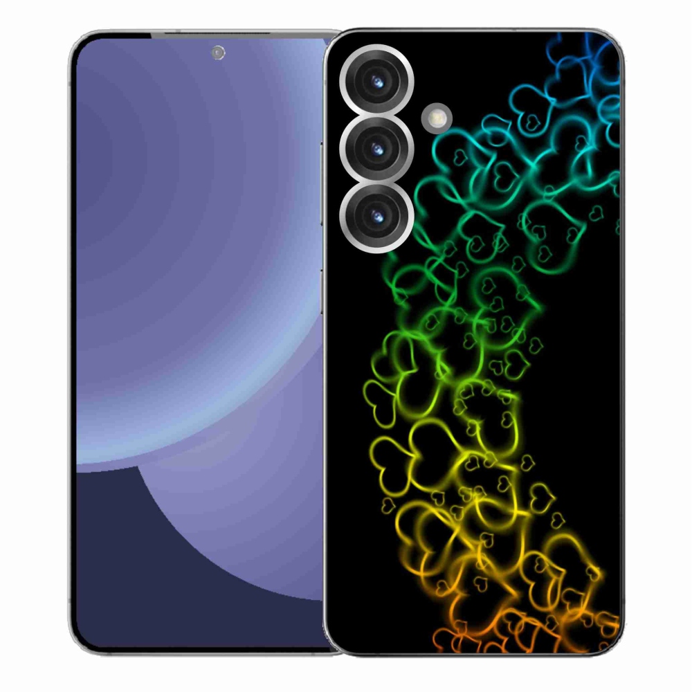 Gelový kryt mmCase na Samsung Galaxy S25+ - barevná srdíčka