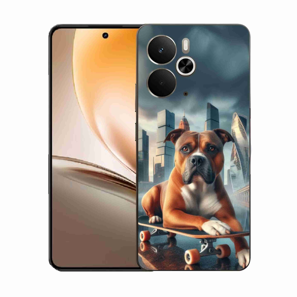 Gelový kryt mmCase na Realme 14 5G - pes na skateboardu