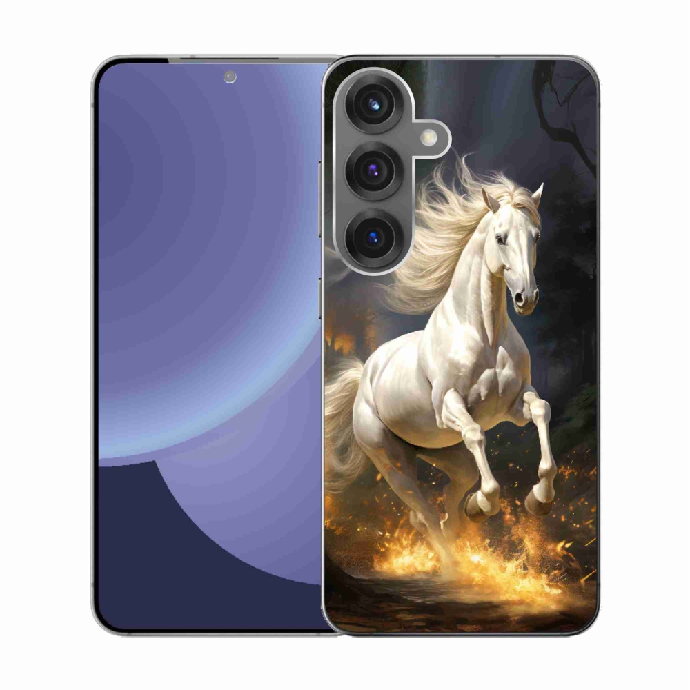 Gelový kryt mmCase na Samsung Galaxy S25 - bílý kůň 2