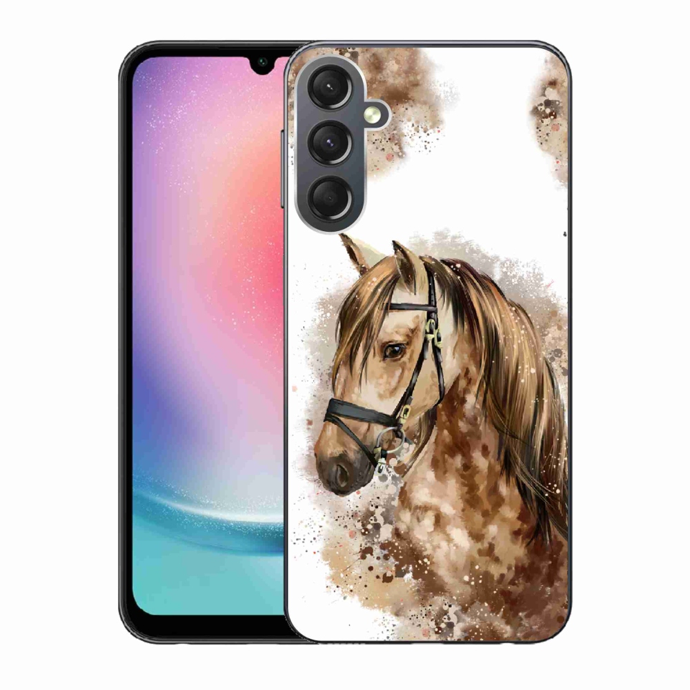 Gelový kryt mmCase na Samsung Galaxy A24 - hnědý kreslený kůň