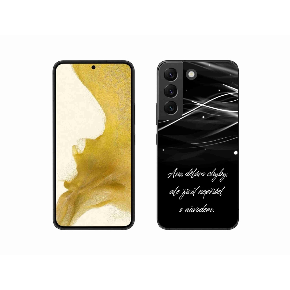 Gelový kryt mmCase na Samsung Galaxy S22 5G - citát černé pozadí