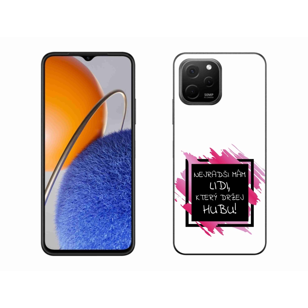 Gelový kryt mmCase na Huawei Nova Y61 - vtipný text 7 černobílé pozadí