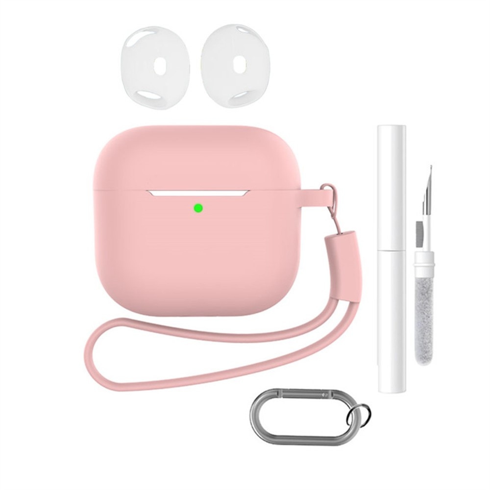 Set silikonový obal na Apple AirPods 4 s čistící sadou - světlerůžový