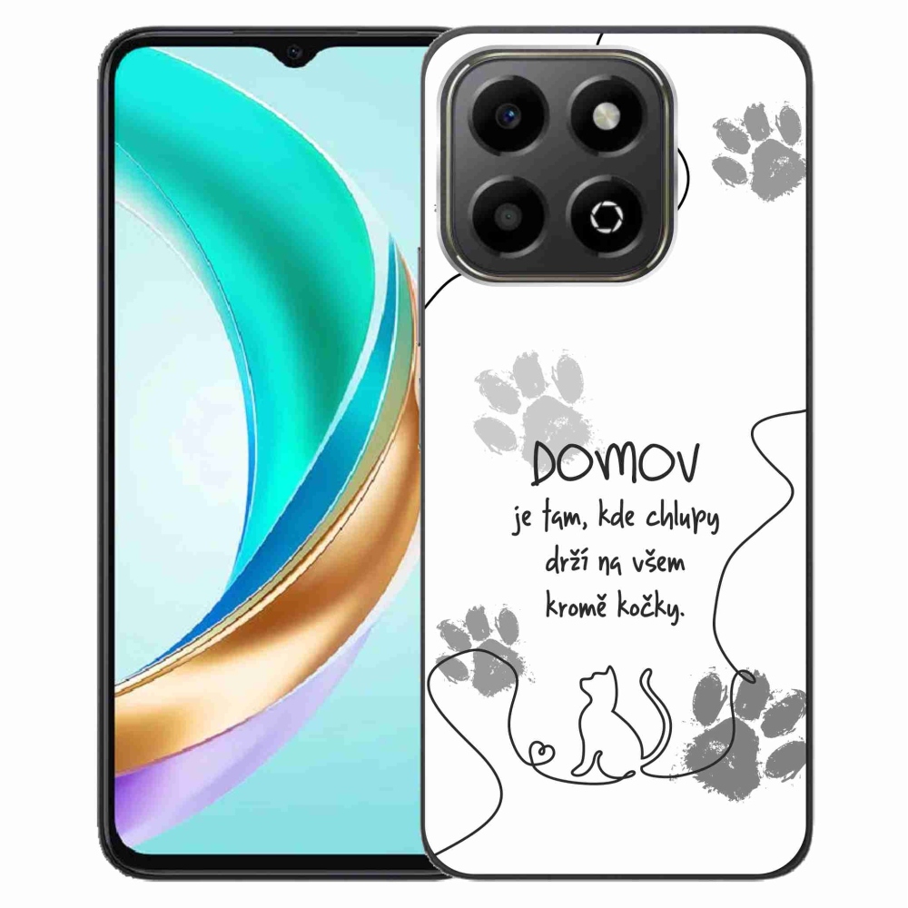 Gelový kryt mmCase na Honor X6b - kočičí motiv bílé pozadí