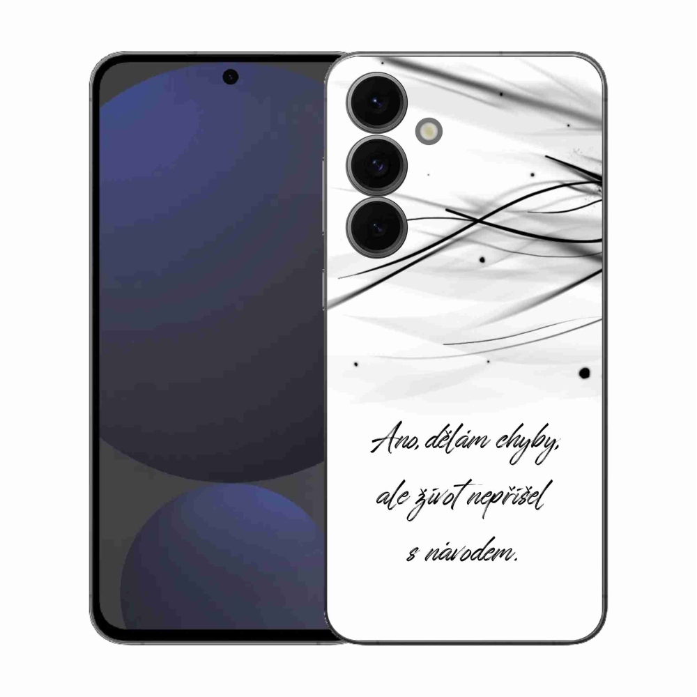 Gelový kryt mmCase na Samsung Galaxy S25 FE - citát bílé pozadí