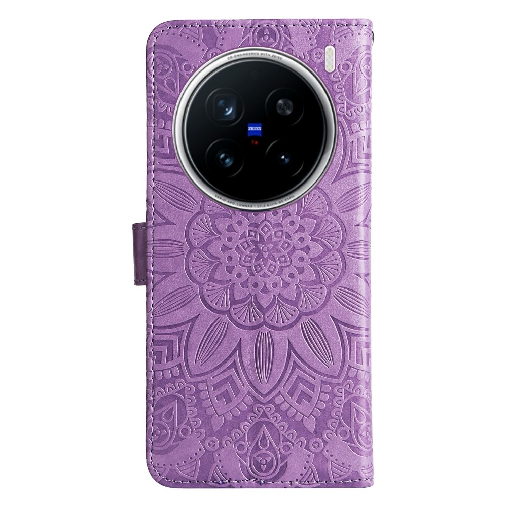 Sunflower knížkové pouzdro na Vivo X200 Pro 5G - fialové
