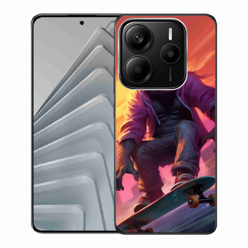 Gelový kryt mmCase na Xiaomi Redmi Note 14 5G - gorila na skateboardu