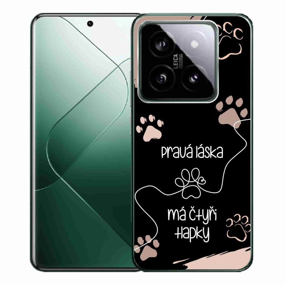 Gelový kryt mmCase na Xiaomi 14 Pro - psí motiv 1 černé pozadí