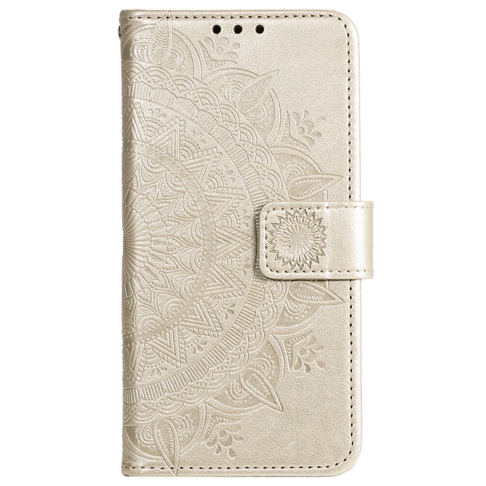 Mandala knížkové pouzdro na Xiaomi 15 - zlaté